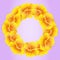 Bright Nasturtium wreath. Wild Yellow flowers. BeautifulÂ Floral circle isolated on pink background. Vector